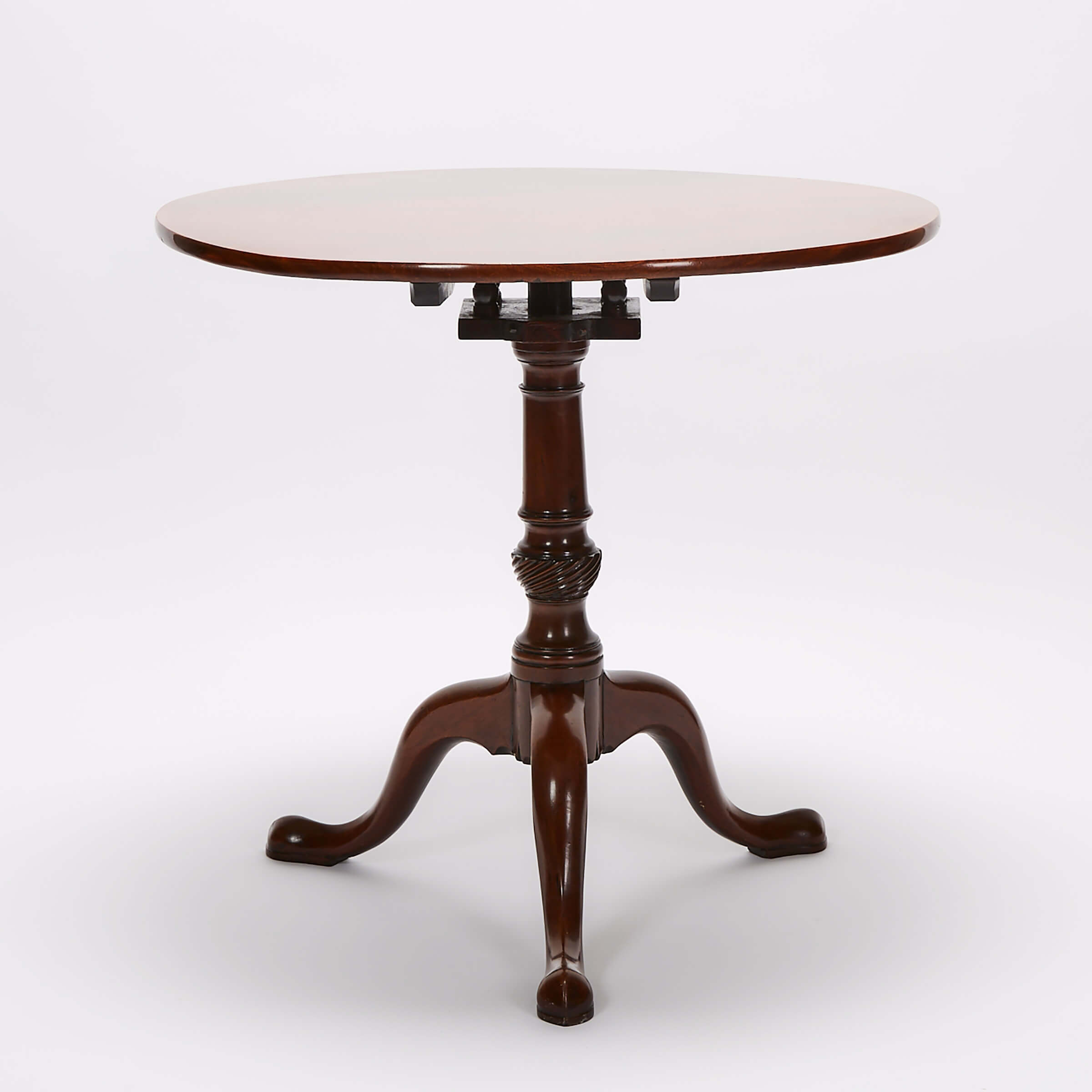 George III Mahogany Birdcage Tilt Top Tea Table, late 18th century
