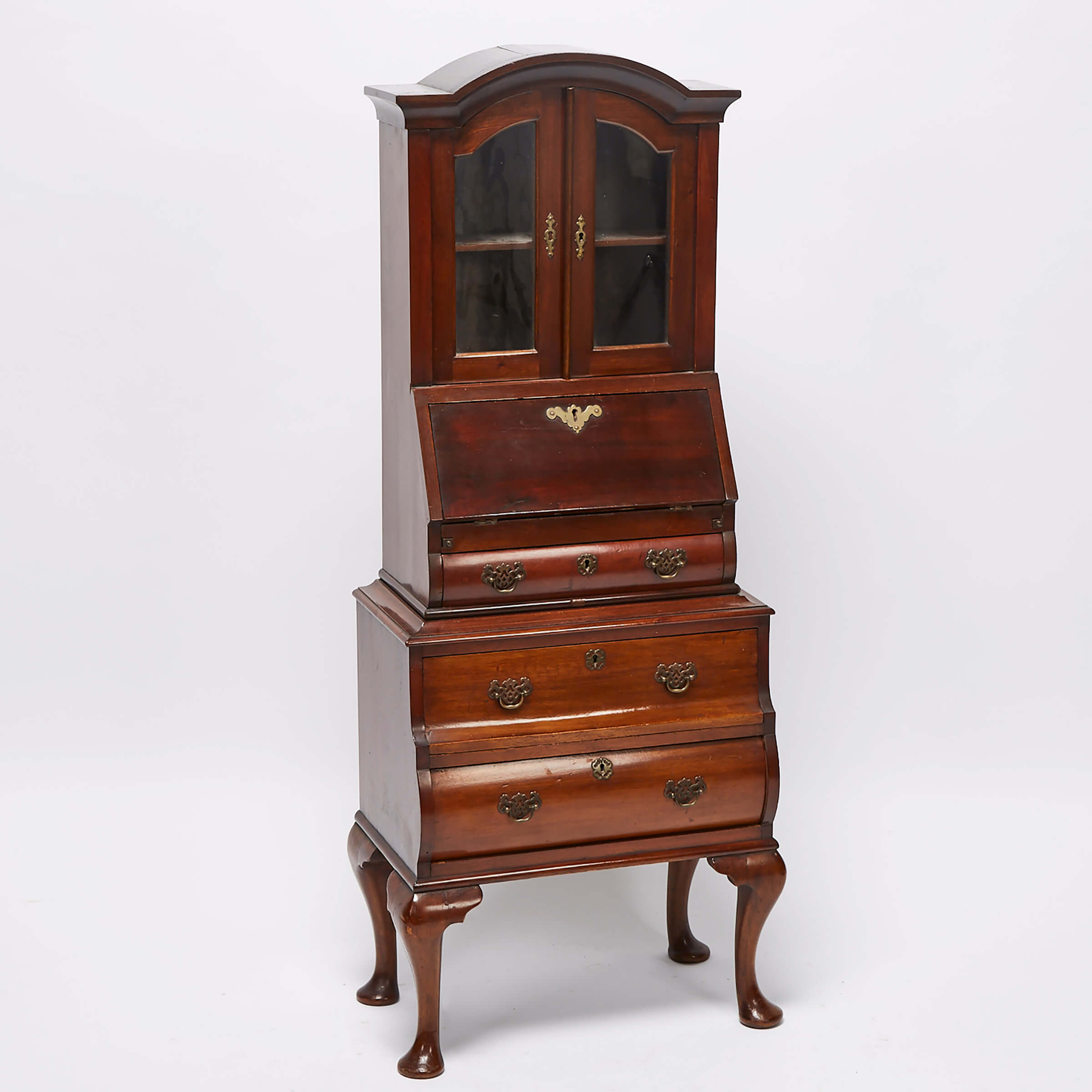 Miniature Queen Anne Style Mahogany Secretary Bookcase on Stand, early 20th century
