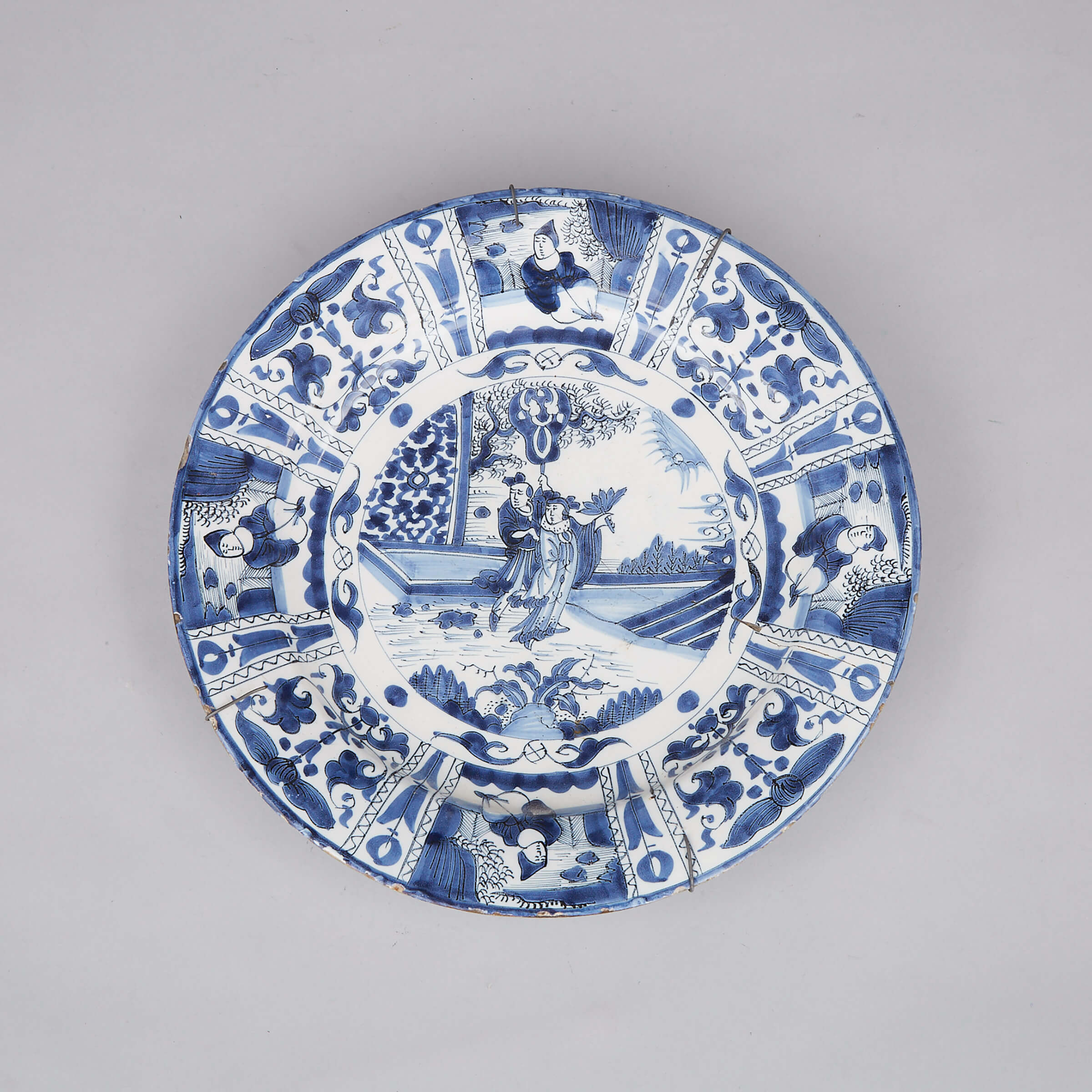 Dutch Delft Blue Painted Charger, 18th century