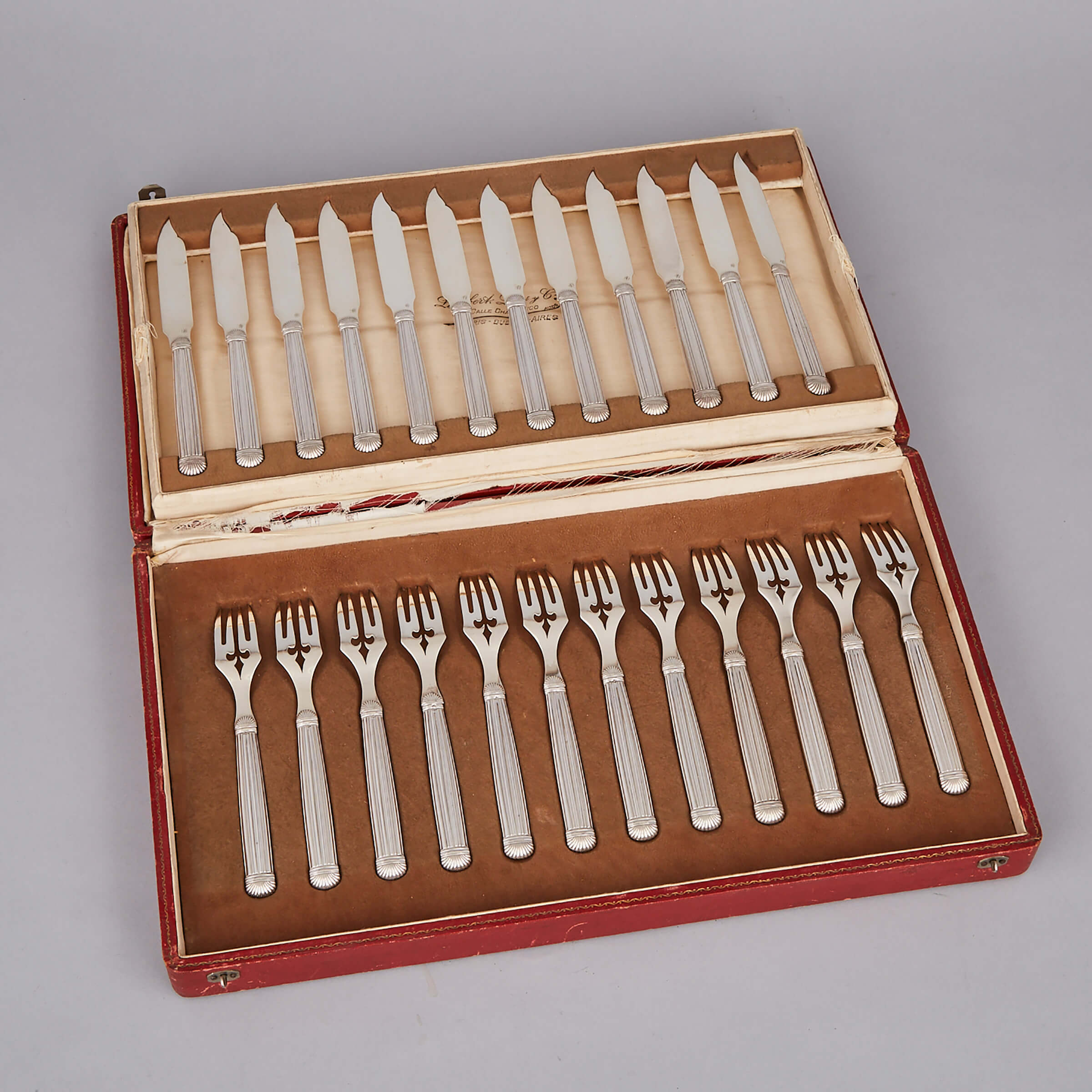 Twelve French Silver Fish Knives and Twelve Forks, Alphonse Debain, Paris, early 20th century