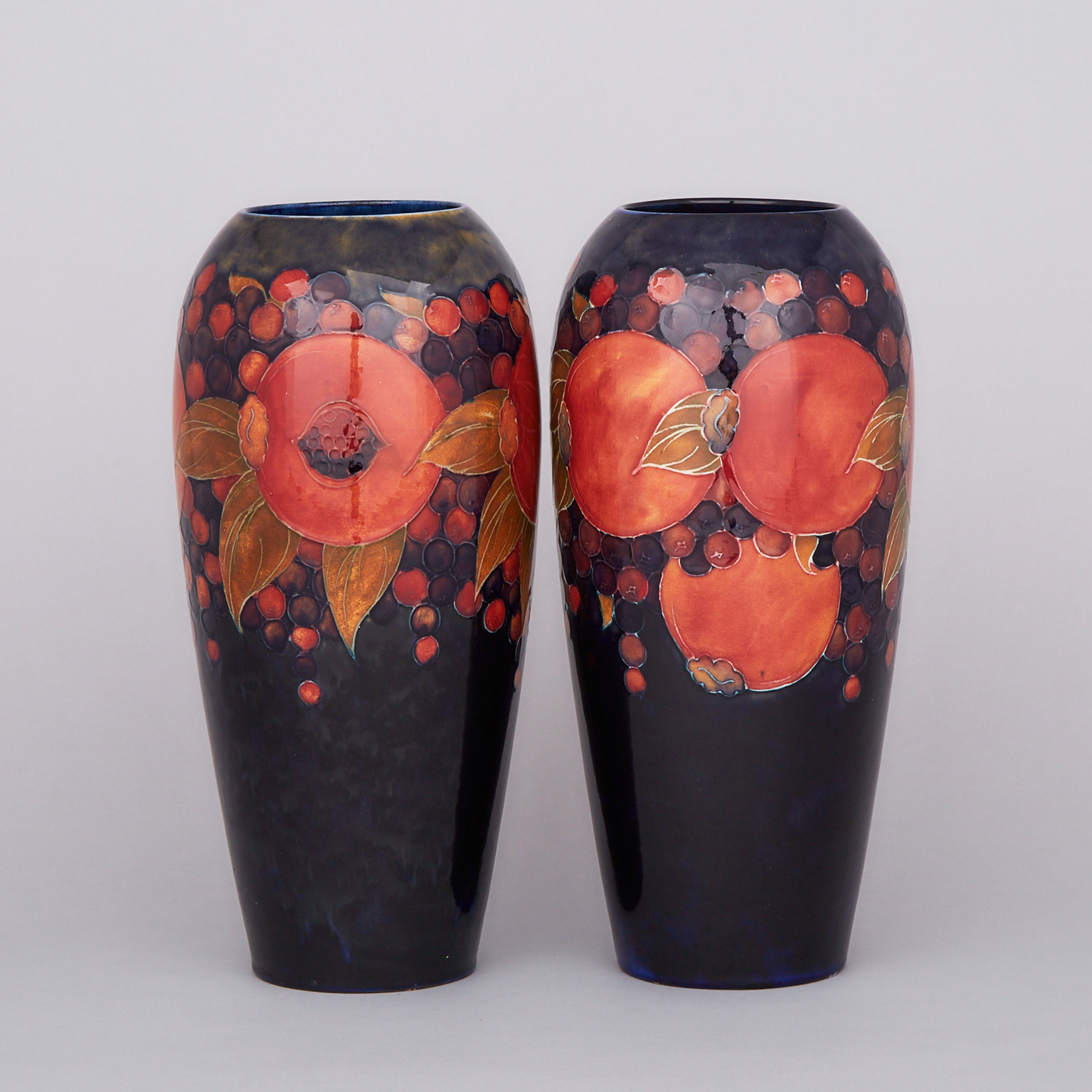 Pair of Moorcroft Pomegranate Vases, 1920s