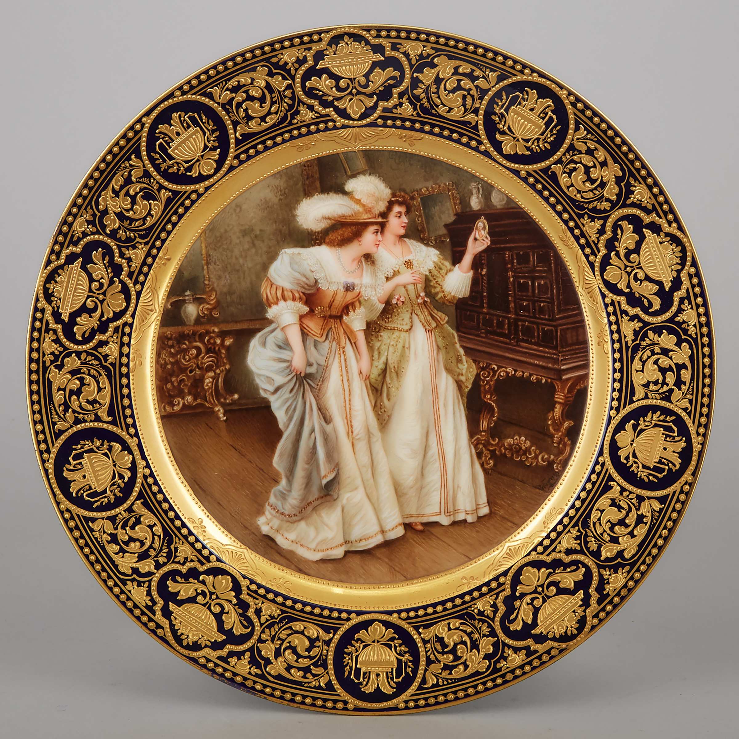 Vienna Decorated Cabinet Plate, ‘Sein Bild’, c.1900