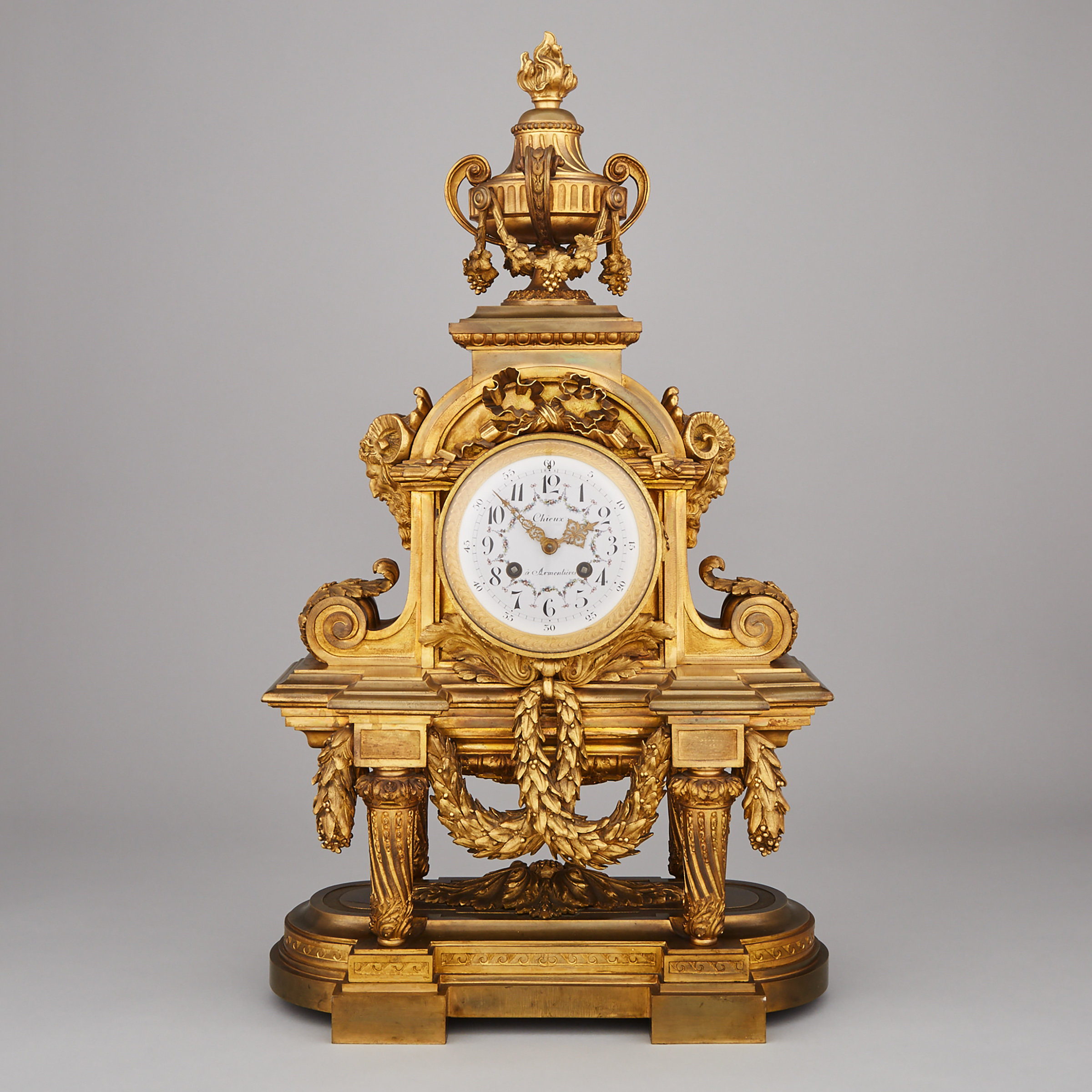Massive Napoleon III Gilt Bronze Mantle Clock, late 19th century