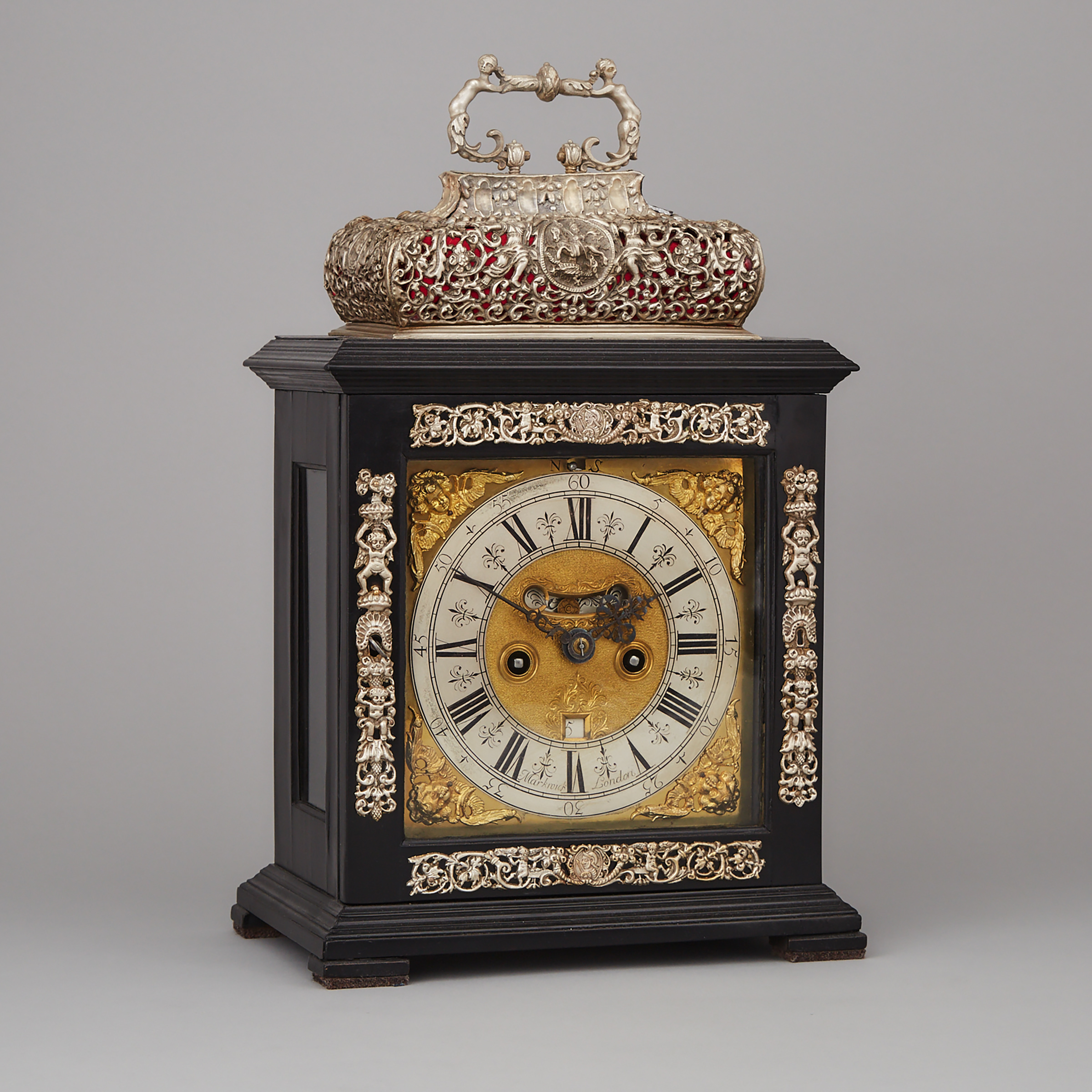 William III Basket Top Table Clock, James Marwick, London, c.1690