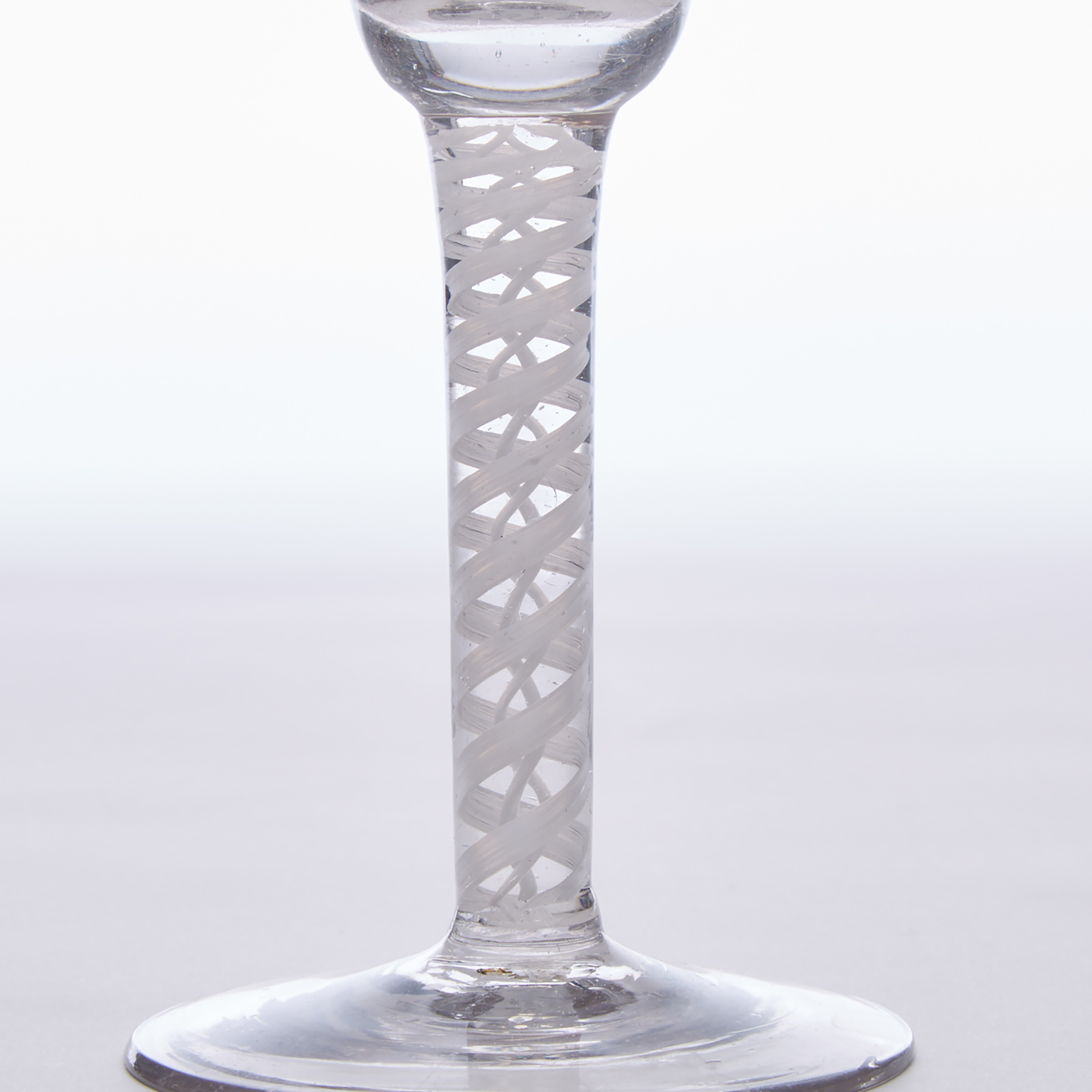 Six Continental Opaque Twist Stemmed Wine Glasses, late 18th century