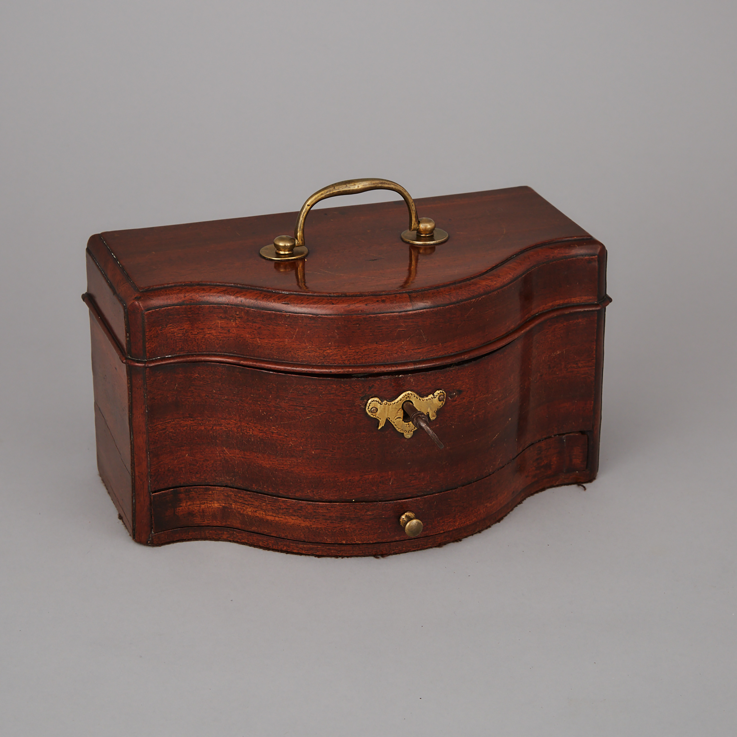 Dutch Mahogany Serpentine Front Tea Caddy, early 19th cent
